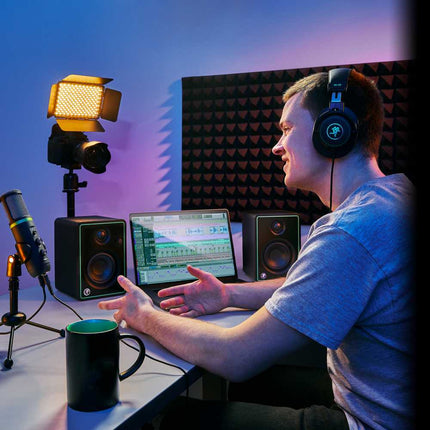 Mackie Creator Bundle With EM-USB Microphone, CR3-X Monitors, MC-100 Headphone And Mic Stand (EM USB / CR3X / MC100)