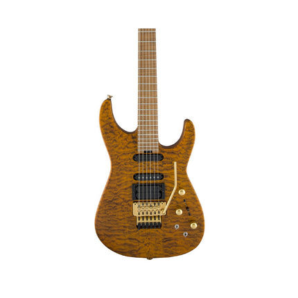 Jackson USA Signature Phil Collen PC1 Satin Stain Electric Guitar, Flame Maple Fretboard - Transparent Amber (PC-1/PC 1)