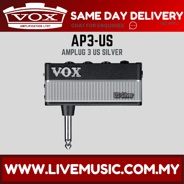 Vox amPlug 3 US Silver Headphone Guitar Amp (amPlug3 / AP3-US)
