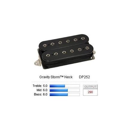 DiMarzio DP252FBK Gravity Storm Neck Humbucker Guitar Pickup, F-Spaced - Black (DP252 FBK/DP252-FBK)