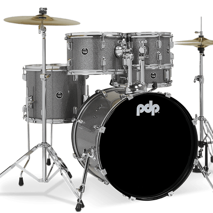 PDP Center Stage 5-piece Complete Drum Set with Hardware, Stool and Cymbal - Silver Sparkle ( PDCE2015KT )
