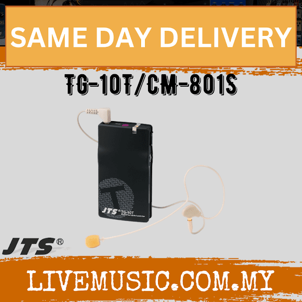 JTS TG-10T/CM-801S Series Wireless Tour Guide Transmitter with Single Ear-Hook Omni-Directional Microphone