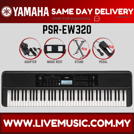 Yamaha PSR-EW320 76-key Portable Keyboard 12 in 1 Premium Package ( PSR-EW320 / PSR EW320 )