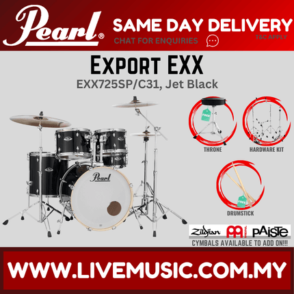Pearl Export EXX 5-Piece Drum Set with Hardware, Drumstick & Throne ( NO CYMBAL ) ( EXX725SP/C )