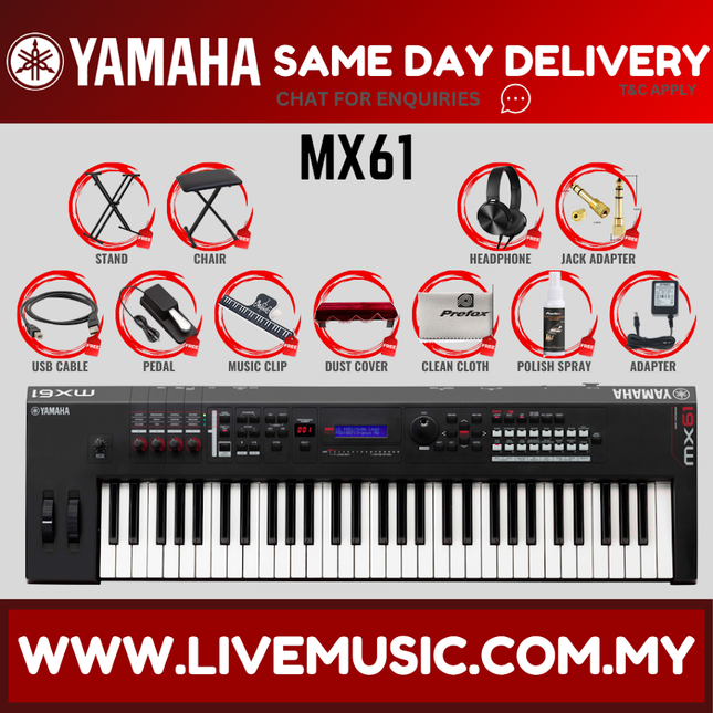 Yamaha MX-61 61-Key Music Synthesizer Keyboard (MX61 / MX 61)