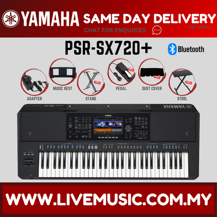 ( NEW MODEL 2026 ) Yamaha PSR-SX720+ 61-key Professional Arranger Workstation w/Accessories ( PSRSX720PLUS / SX720 ) Replace PSR-SX720 SX-720