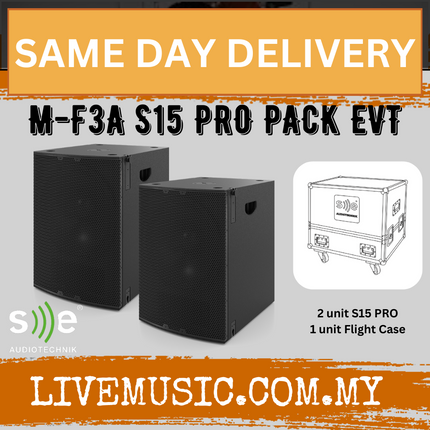 SE Audiotechnik M-F3A S15 PRO PACK EVT 2 Pieces Active Subwoofer With DSP And Flight Cases (S15PRO S15-PRO)