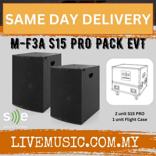 SE Audiotechnik M-F3A S15 PRO PACK EVT 2 Pieces Active Subwoofer With DSP And Flight Cases (S15PRO S15-PRO)