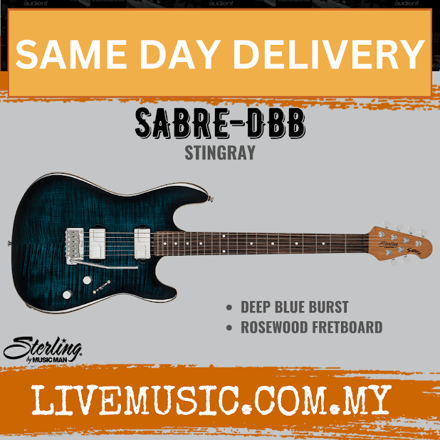 Sterling SABRE-DBB Electric Guitar Rosewood Fretboard - Deep Blue Burst ( SABREDBB / SABRE DBB )