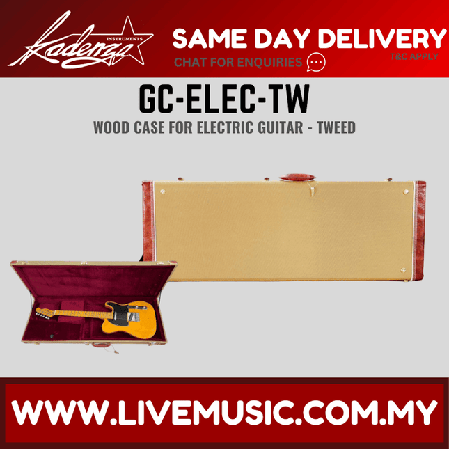 Kadenza GC-ELEC Stratocaster and Telecaster Case - Tweed / Gold ( GC ELEC GCELEC )