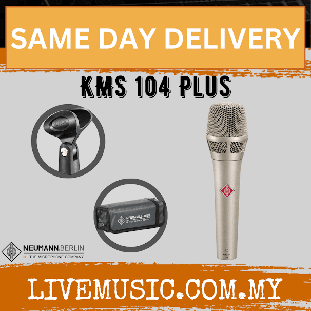 Neumann KMS 104 Plus Cardioid Condenser Handheld Vocal Microphone - Matte Black/Nickel ( KMS104PLUS / KMS-104 PLUS )