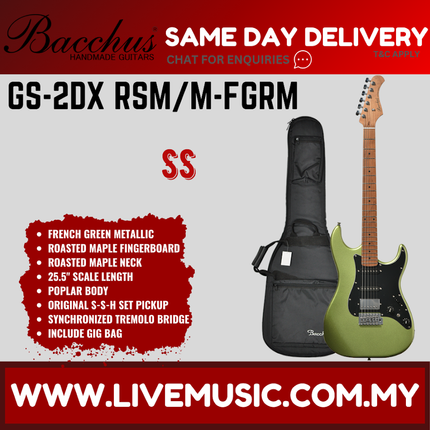 Bacchus GS-2DX RSM/M Universe Series Roasted Maple Electric Guitar - French Green ( GS2DXRSMM / GS2DX )