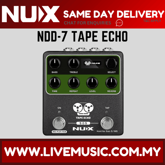 NUX NDD7 Verdugo SRS Tape Echo Effects Pedal ( NDD 7 / NDD-7 )