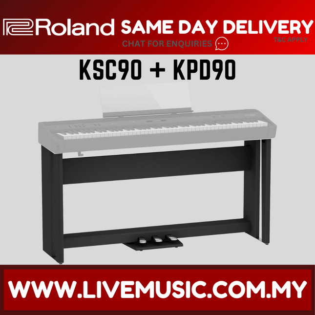 Roland KPD-90 + KSC-90 Original Stand Design for FP-90x Digital Piano - Black ( KPD90 / KSC90 / FP90x )