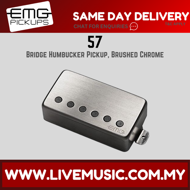 EMG 57 Brushed Humbucker Bridge Pickup - Chrome