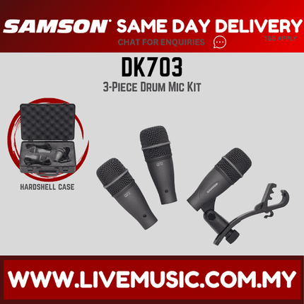Samson DK703 - 3PCS Drum MIC Kit W/Case (DK 703/DK-703)