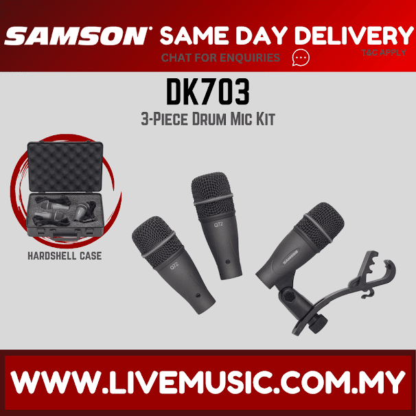 Samson DK703 - 3PCS Drum MIC Kit W/Case (DK 703/DK-703)