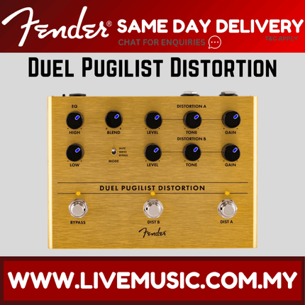 Fender Duel Pugilist Distortion Guitar Effects Pedal