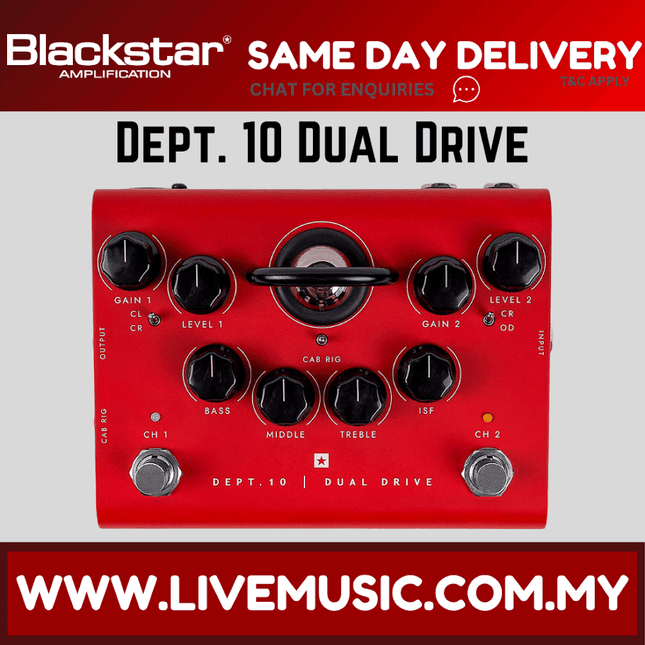 Blackstar Dept 10 Dual Drive 2-channel Tube Overdrive Pedal ( Dept10 )