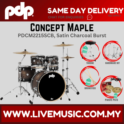 PDP by DW CM5 Concept Maple Shell Pack - 5-piece With PST3 Cymbals ( PDCM2215 )