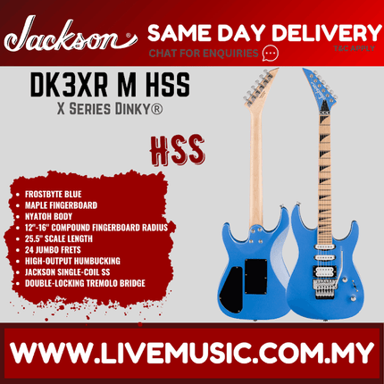 Jackson X Series DK3XRM HSS Electric Guitar, Maple FB, Frostbyte Blue