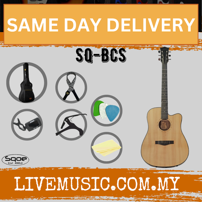 Sqoe SQ-BCS 41Inch Acoustic Guitar, Spruce Top, Natural ( SQ-BCS / SQBCS )