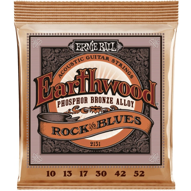 Ernie Ball 2151 Rock And Blues Earthwood Phosophor Bronze Acoustic Strings (10-52/EB2151)