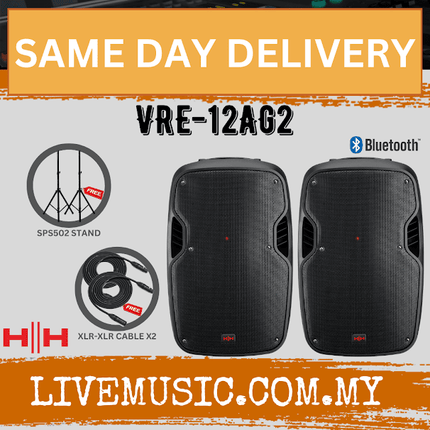 HH Electronic VECTOR VRE-12AG2 800W Active PA Speaker With Speaker Stand And Cable ( VRE12AG2 / VRE 12AG2 )