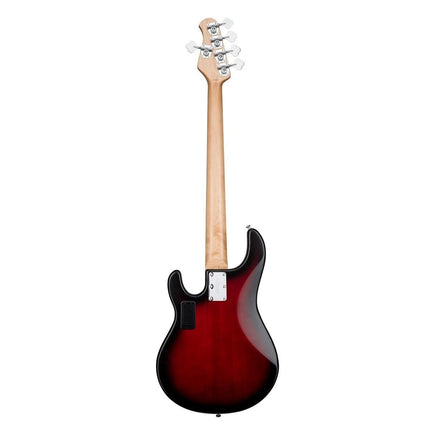 Sterling Ray5 Stingray 5-String Electric Bass Guitar Jatob Fretboard - Red Ruby Burst Satin (Ray-5/Ray 5)