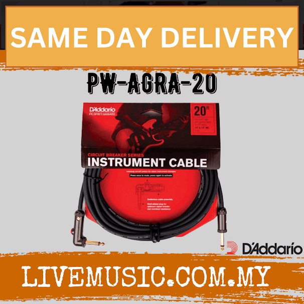 D'Addario Planet Waves PW-AGRA-20 Circuit Breaker Momentary Mute Cable - 20 feet (PWAGRA20/DAddario)