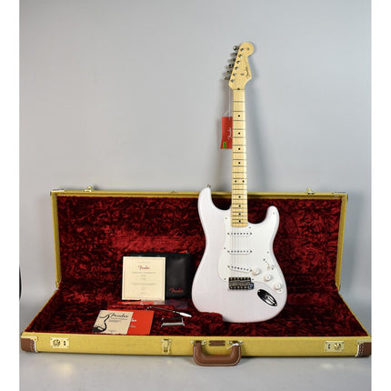 Fender Artist Eric Johnson SSS Stratocaster Guitar, Maple Fretboard with Deluxe Hardshell Case - White Blonde