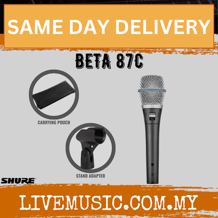 Shure Beta 87C Cardioid Condenser Handheld Vocal Microphone (BETA87C BETA-87C)