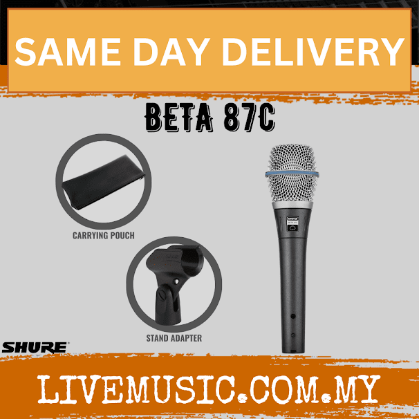 Shure Beta 87C Cardioid Condenser Handheld Vocal Microphone (BETA87C BETA-87C)