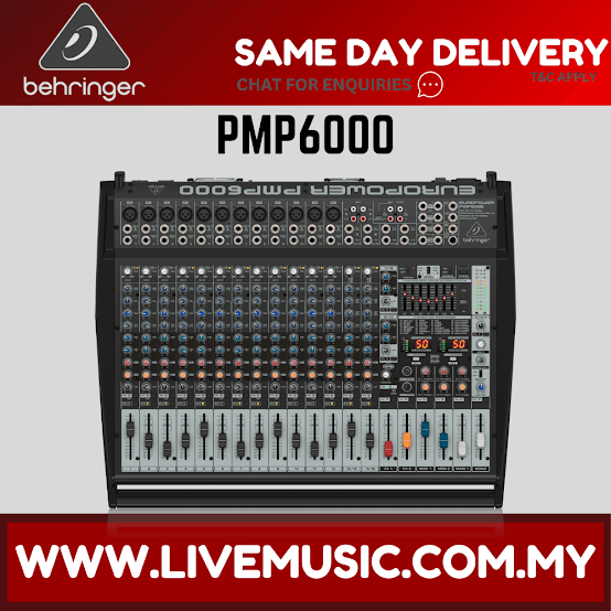 Behringer Europower PMP6000 16-channel 1600-Watt Powered Mixer ( PMP-6000 / PMP 6000 )