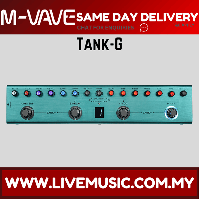M-vave Tank-G Rechargeable Guitar Multi Effects Pedal ( TankG/Tank G)