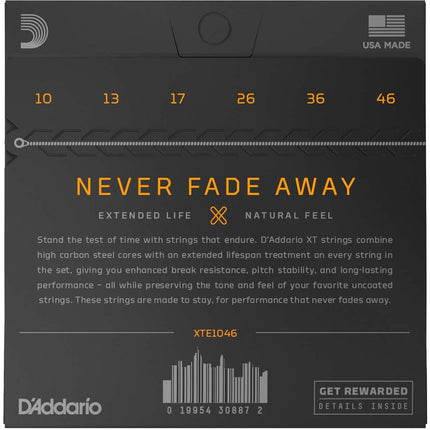 D'Addario XTE1046 - XT Electric Nickel Plated Steel Strings, Regular Light (10-46)(Daddario)
