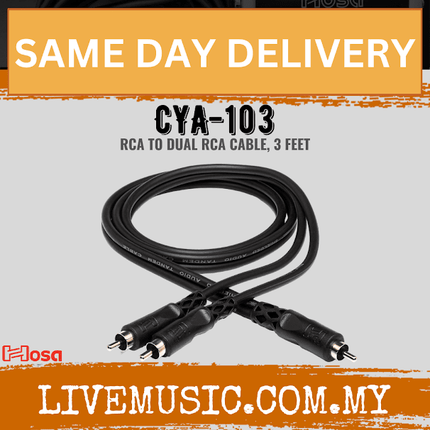 Hosa CYA-103 Y Cable, RCA to Dual RCA, 3 ft (CYA103/CYA 103)