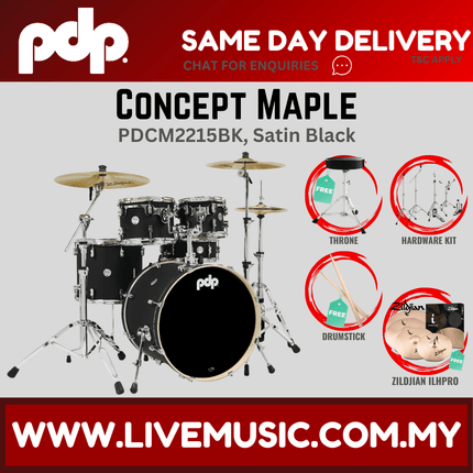 PDP by DW CM5 Concept Maple Shell Pack - 5-piece With ILHPRO Cymbals Set ( PDCM2215 )