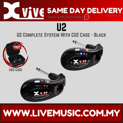 Xvive U2 Digital Wireless Guitar System with Xvive CU2 Travel Case ( U 2 / CU2)