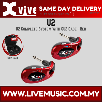 Xvive U2 Digital Wireless Guitar System with Xvive CU2 Travel Case ( U 2 / CU2)
