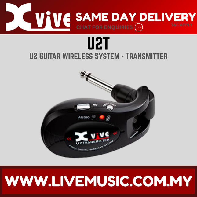 Xvive U2T Rechargeable Transmitter For U2 Guitar Wireless System - Black ( U2 T )