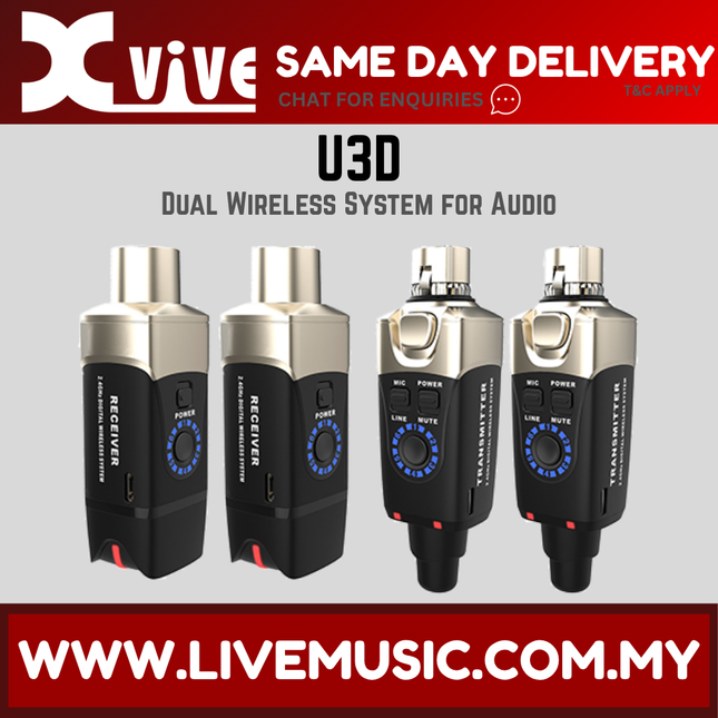 Xvive U3D Stereo XLR Plug-on Wireless System ( U 3D / U-3D )