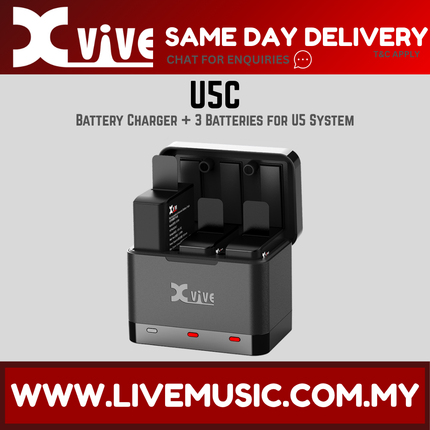 Xvive Audio U5C Battery Charger Case with Three Batteries for U5 Wireless Systems ( U 5C )