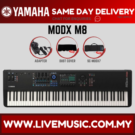 Yamaha MODX M8 88 GHS-weighted Key Synthesizer with Yamaha ORIGINAL Padded Bag ( MODXM8 / MODX-M8 ) Replace MODX 8+ MODX8+