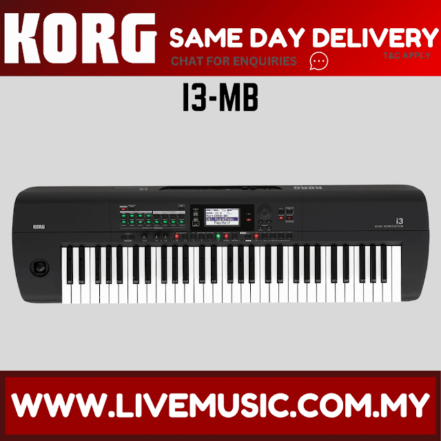 Korg i3 61 Key Workstation Keyboard - Matte Black/Silver (i-3)