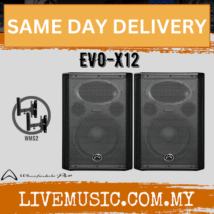 WHARFEDALE PRO EVO-X12 Series 300 Watts RMS 12" 2-Way Passive Loudspeaker With Speaker Stand - Each / Pair (EVOX12/EVO X12)