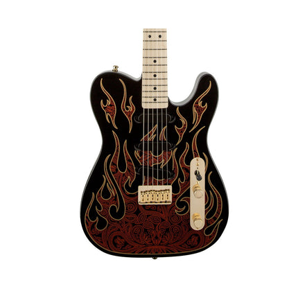 Fender James Burton Telecaster Electric Guitar Maple Fretboard with Deluxe Hardshell Case - Red Paisley Flames