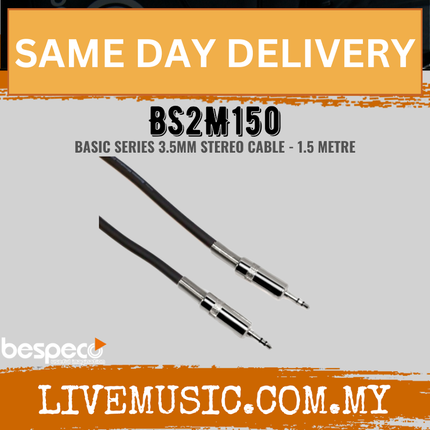 Bespeco BS2M150 1.5 Metres (3.5mm Stereo Jack – 3.5mm Stereo Jack)
