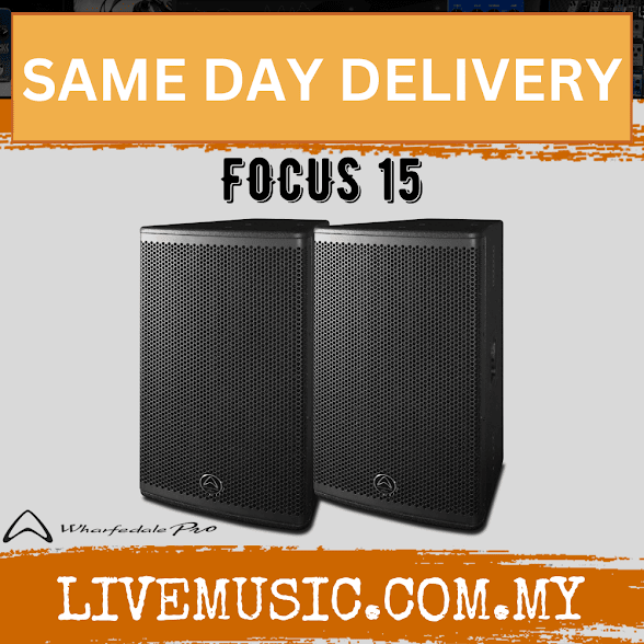 WHARFEDALE PRO FOCUS 15 Series 700 Watts RMS 15" 2-Way Passive Loudspeaker With Speaker Stand - Each / Pair (FOCUS-15/FOCUS15)