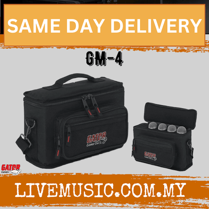 Gator GM-4 Padded Microphone Bag for 4 Microphones (GM4)